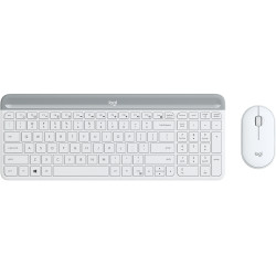 Logitech 920-009205 920-009205, Completo (100%), Inalámbrico, RF inalámbrico, QWERTY, Blanco, Ratón incluido