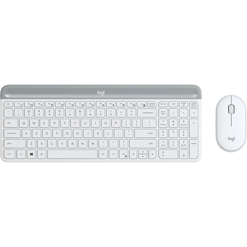 Logitech 920-009205 920-009205, Completo (100%), Inalámbrico, RF inalámbrico, QWERTY, Blanco, Ratón incluido