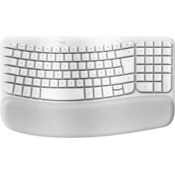 Logitech 920-012404 Wave Keys for Mac, Completo (100%), Inalámbrico, Bluetooth, Interruptor de membrana, QWERTZ, Blanco