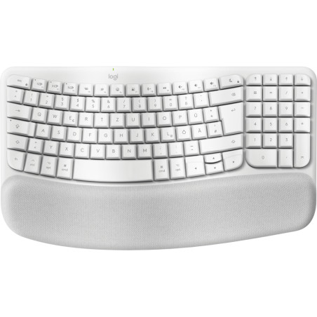 Logitech 920-012404 Wave Keys for Mac, Completo (100%), Inalámbrico, Bluetooth, Interruptor de membrana, QWERTZ, Blanco