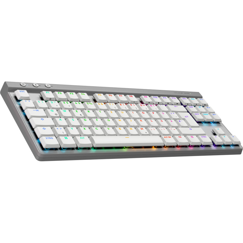 Logitech G 920-012543 G515 LIGHTSPEED TKL, Inalámbrico, RF Wireless + Bluetooth, Interruptor mecánico, QWERTZ, LED RGB, Blanco