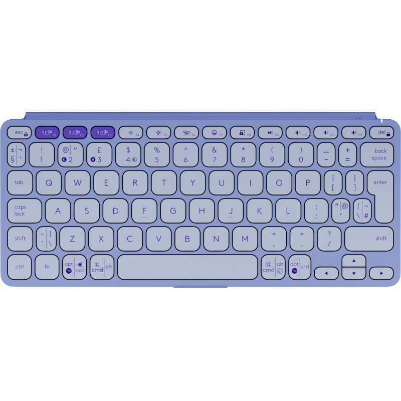 Logitech 920-012986 920-012986, QWERTY, Internacional de EE.UU., Switch de tecla de tijera, 1,8 cm, 1 mm, Lila