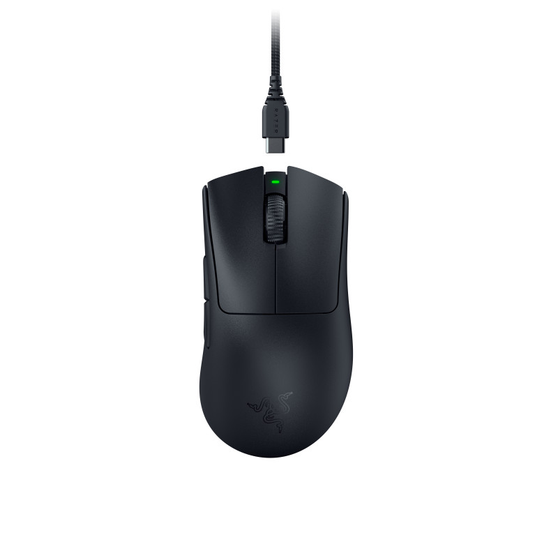 Razer RZ01-04630300-R3WL DeathAdder V3 Pro, mano derecha, Óptico, RF Wireless + USB Type-C, 30000 DPI, Negro