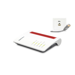 FRITZ! 20002930 Box 7530 AX, Wi-Fi 6 (802.11ax), Doble banda (2,4 GHz / 5 GHz), Ethernet, ADSL, Gris, Rojo, Blanco, Router de