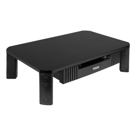 TooQ TQMMPD02 Soporte Elevador Multiusos con Cajón para Monitor/Portátil, Negro, Independiente, 20 kg, Ajustes de altura,