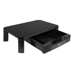 TooQ TQMMPD02 Soporte Elevador Multiusos con Cajón para Monitor/Portátil, Negro, Independiente, 20 kg, Ajustes de altura, 2
