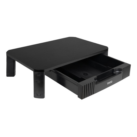 TooQ TQMMPD02 Soporte Elevador Multiusos con Cajón para Monitor/Portátil, Negro, Independiente, 20 kg, Ajustes de altura,