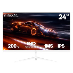 Nilox NXM24FHD2001 MONITOR 24 IPS 200HZ 1MS HDMI Y DP, 60,5 cm (23.8"), 1920 x 1080 Pixeles, Full HD, LCD, 1 ms, Blanco
