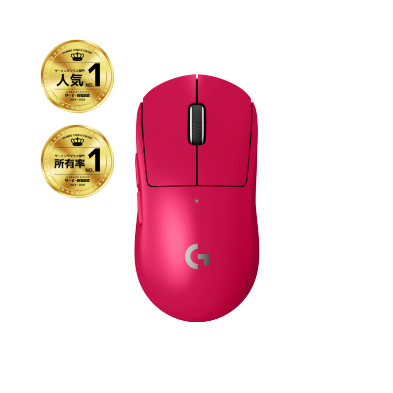 Logitech G 910-006797 PRO X SUPERLIGHT 2, mano derecha, Óptico, RF inalámbrico, 32000 DPI, 0,5 ms, Magenta