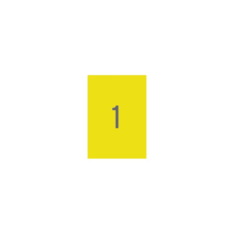 APLI APLI 1599 Etiquettes 210x297 jaunes jet/laser/copieur 20 feuilles, Amarillo, Rectángulo, Permanente, 210 x 297, A4,