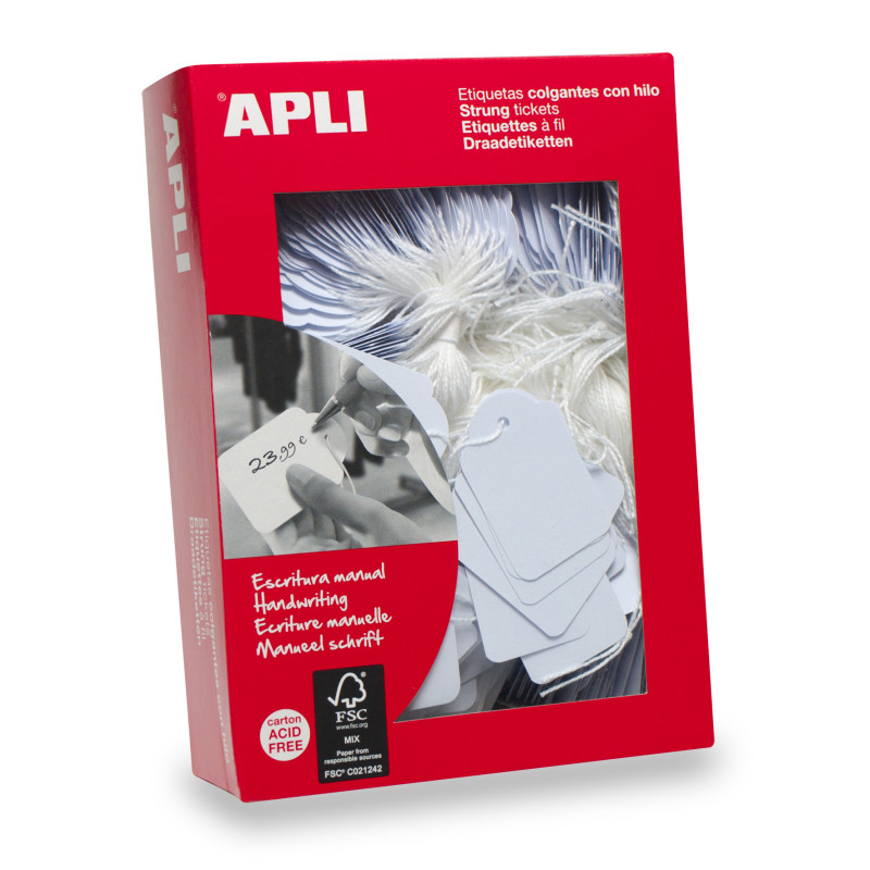 APLI 00390 00390, Blanco, Universal, Rectángulo, 200 g/m², 2,2 cm, 3,5 cm