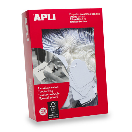 APLI 00390 00390, Blanco, Universal, Rectángulo, 200 g/m², 2,2 cm, 3,5 cm