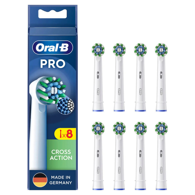 Oral-B 8006540860472 CrossAction , 8 pieza(s), Blanco, 3 mes(es), Oral-B, Caja