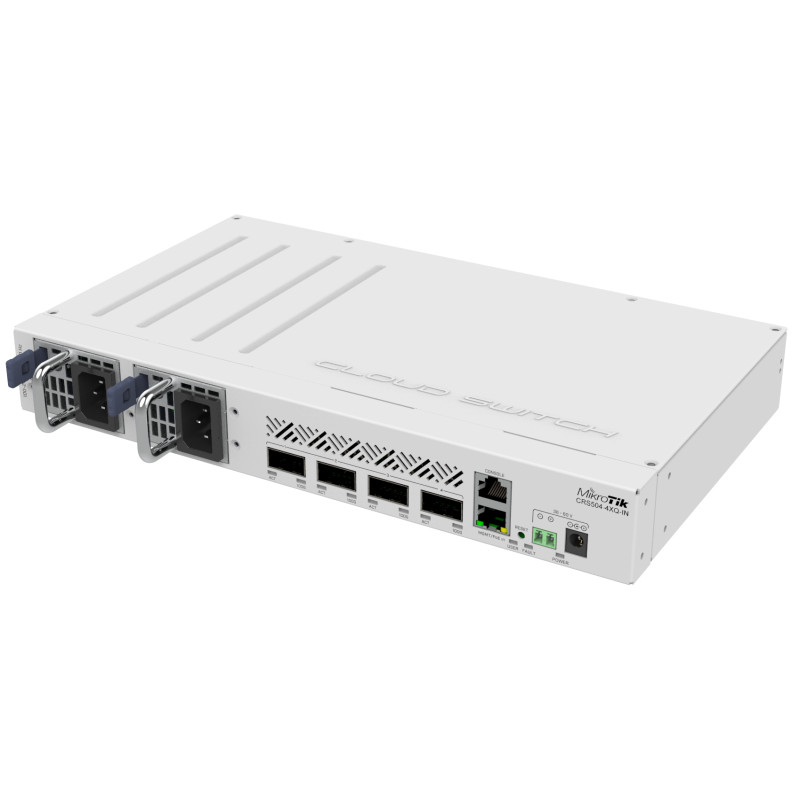 Mikrotik CRS504-4XQ-IN CRS504-4XQ-IN, Gestionado, Fast Ethernet (10/100), Energía sobre Ethernet (PoE), Montaje en rack