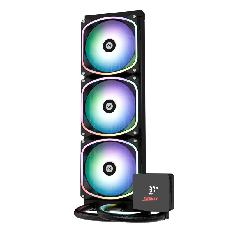 Enermax ELC-AQFS360-SQA Aquafusion II 360 mm, Sistema de refrigeración líquida todo en uno, 12 cm, Negro