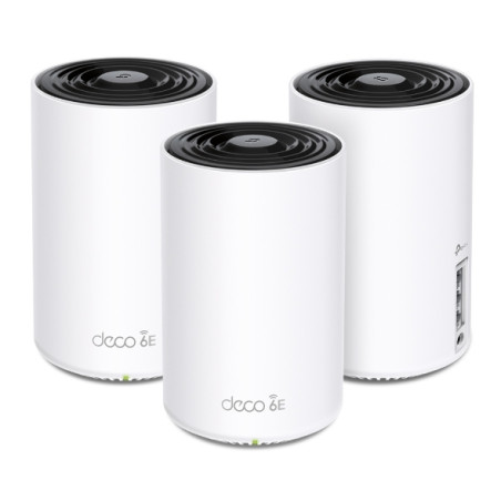 TP-Link DECO XE75(3-PACK) Deco XE75, Blanco, Interno, 670 m², Tribanda (2.4 GHz / 5 GHz / 6 GHz), Wi-Fi 6E (802.11ax),