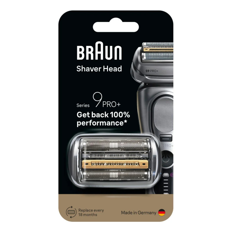 Braun 555562 Series 9 96M, Cabezal para afeitado, 1 cabezal(es), Negro, Acero inoxidable, 18 mes(es), Braun, Series 9+ Pro