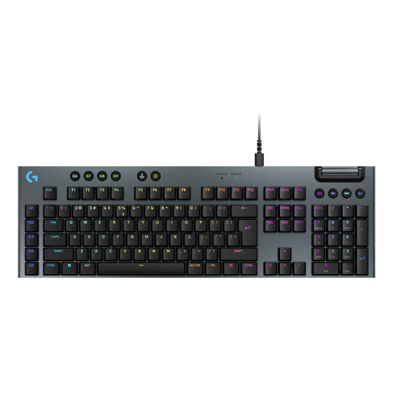 Logitech G 920-012942 G915 X, Alámbrico, USB, Interruptor mecánico, QWERTY, LED RGB, Negro