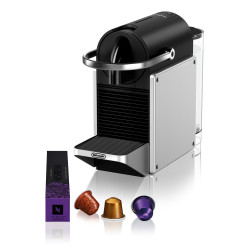 De’Longhi 0132193834 Pixie EN127.S, Macchina per caffè a capsule, 1 L, Cápsula de café, 1260 W, Negro, Gris, Plata