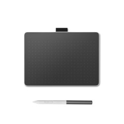 Wacom CTC4110WLW1B Intuos One Small, Inalámbrico y alámbrico, 152 x 95 mm, USB/Bluetooth, Pluma, Gris, Blanco, Windows 10, 2