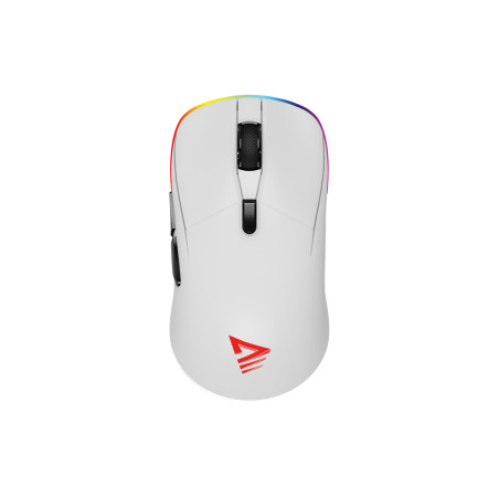 Savio GM-RIFTWHITE RIFT WHITE gaming mouse RGB Dual Mode, mano derecha, Óptico, Bluetooth + USB Type-C, 10000 DPI, Blanco