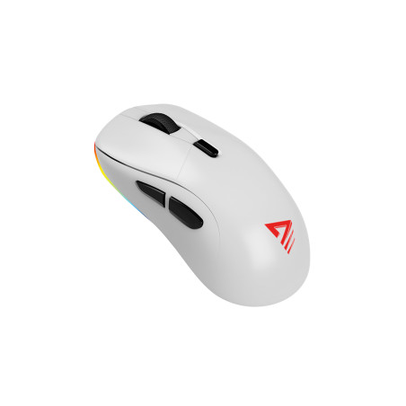 Savio GM-RIFTWHITE RIFT WHITE gaming mouse RGB Dual Mode, mano derecha, Óptico, Bluetooth + USB Type-C, 10000 DPI, Blanco