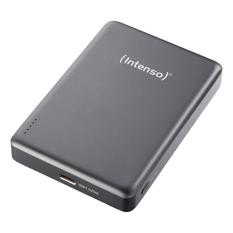 Intenso 7344034 Batería Externa Magnética MW10000 10000 mAh – Compatible con MagSafe, Carga Inalámbrica 15W, USB-C PD 20W,