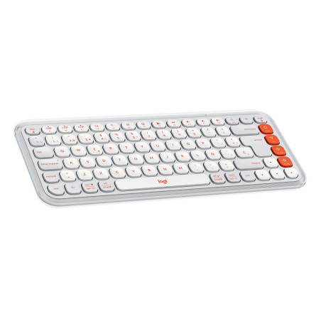 Logitech 920-013069 POP ICON KEYS, Mini, Inalámbrico, Bluetooth, Switch de tecla de tijera, QWERTY, Blanco