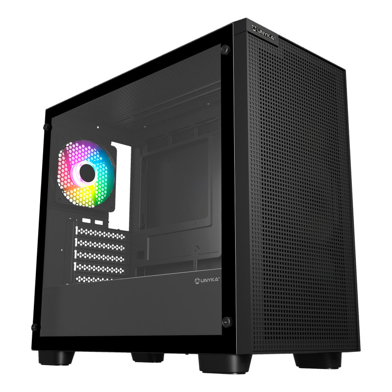 UNYKAch UK121806 Caja Micro ATX Revelat Mesh EDGE, Micro Torre, PC, Negro, ITX, micro ATX, Acrilonitrilo butadieno estireno