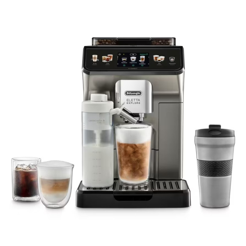 De’Longhi 0132217129 ECAM450.86.T, Máquina espresso, 1,8 L, Granos de café, Molinillo integrado, 1450 W, Titanio