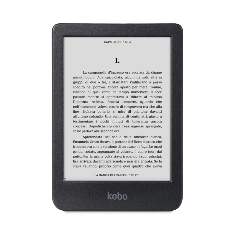 Rakuten Kobo N365-KU-BK-K-EP Clara BW, 15,2 cm (6"), E Ink Carta, 1448 x 1072 Pixeles, CBR, CBZ, EPUB, EPUB3, FlePub, HTML,