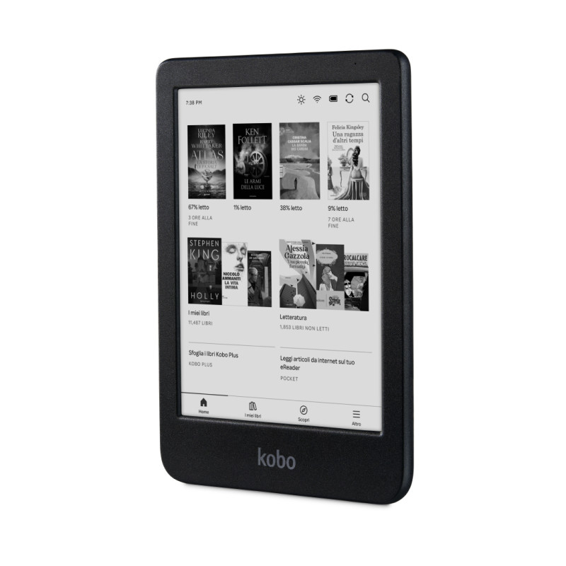 Rakuten Kobo N365-KU-BK-K-EP Clara BW, 15,2 cm (6"), E Ink Carta, 1448 x 1072 Pixeles, CBR, CBZ, EPUB, EPUB3, FlePub, HTML,