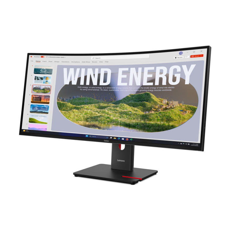 Lenovo 64AEGAT1EU ThinkVision T34WD-40 Monitor, 86,4 cm (34"), 3440 x 1440 Pixeles, Wide Quad HD, LED, 6 ms, Negro