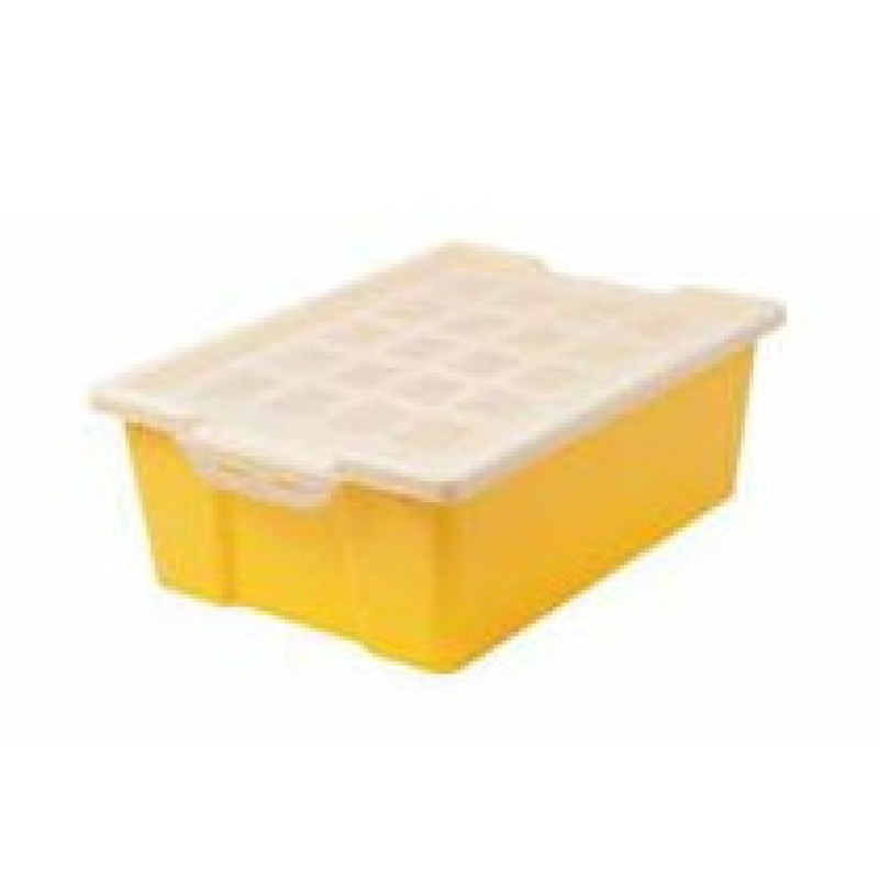 FAIBO 787-05 Caja apilable para almacenaje con tapa, Caja de almacenaje, Amarillo, Rectangular, Polipropileno (PP), Monocromo,