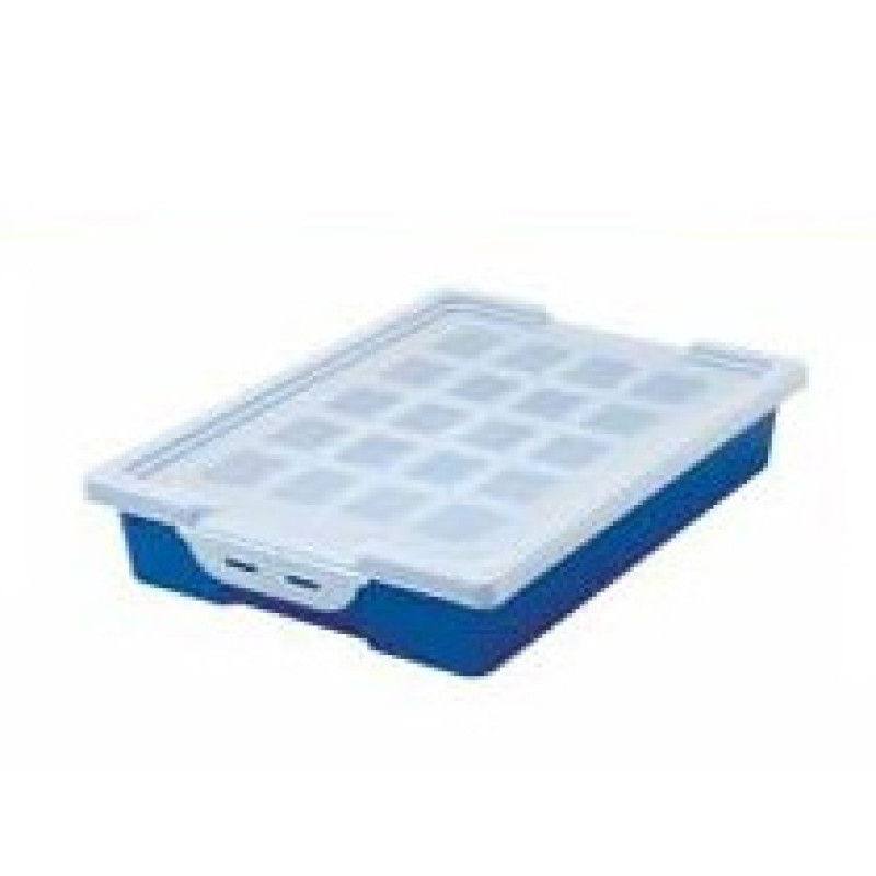 FAIBO 786-07 Caja apilable para almacenaje con tapa, Caja de almacenaje, Azul, Rectangular, Polipropileno (PP), Monocromo,