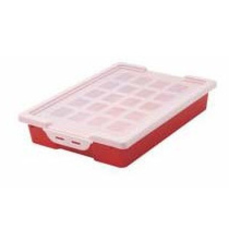 FAIBO 786-03 Caja apilable para almacenaje con tapa, Caja de almacenaje, Rojo, Rectangular, Polipropileno (PP), Monocromo,