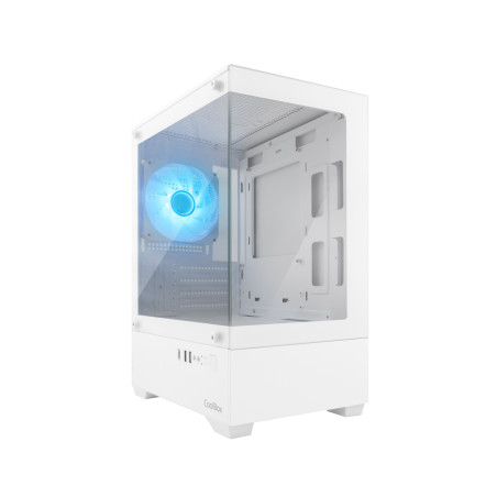 CoolBox COO-CHA-GM200W-0 Gaming Caja MATX GM200 Vision Lite Blanca USB-C 3.2 Gen1 Sin Fte + 1 Vent. ARGB, Micro Torre, PC,
