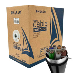 Phasak PHR 681 Bobina de cable de red FTP Cat.6A exterior CCA AWG23 100 m – PHR 681, 100 m, Cat6a, F/FTP (FFTP), Negro