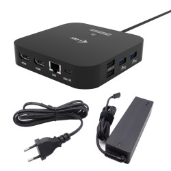 i-tec C31DUALHDMIDPD100 USB-C Dual HDMI Docking Station with Power Delivery 100 W + Universal Charger 100W, Alámbrico, USB 3.2