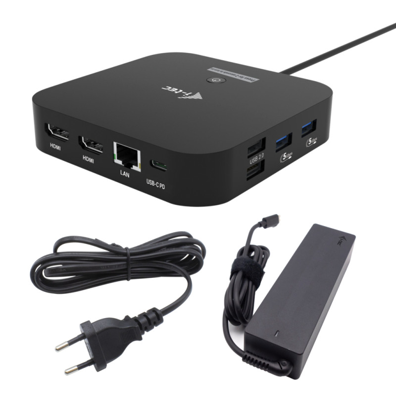 i-tec C31DUALHDMIDPD100 USB-C Dual HDMI Docking Station with Power Delivery 100 W + Universal Charger 100W, Alámbrico, USB 3.2