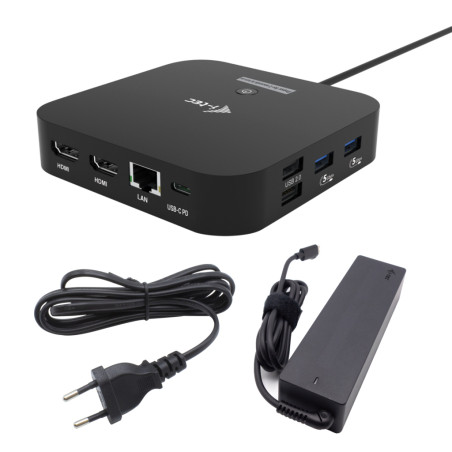 i-tec C31DUALHDMIDPD100 USB-C Dual HDMI Docking Station with Power Delivery 100 W + Universal Charger 100W, Alámbrico, USB 3.2