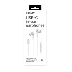 Celly UP1200TYPECWH UP1200TYPECWH, Alámbrico, 20 - 20000 Hz, Llamadas/Música, 50 g, Auriculares, Blanco 2