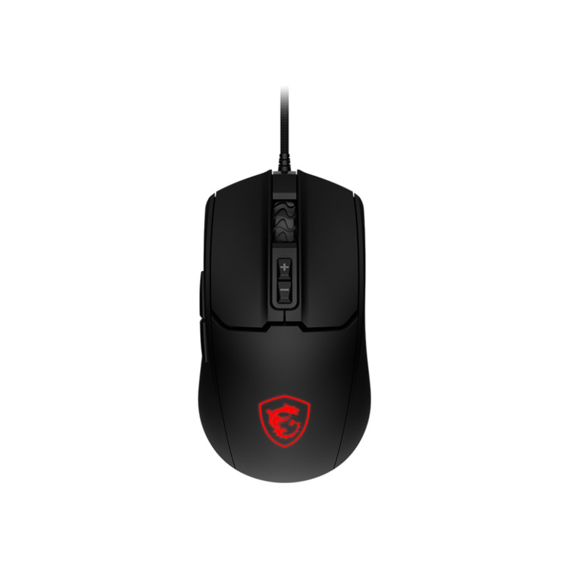 MSI FORGE GM100 FORGE GM100, Ambidextro, Óptico, USB tipo A, 6400 DPI, Negro
