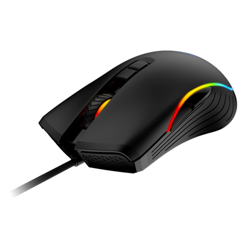 MSI FORGE GM300 FORGE GM300, Ambidextro, Óptico, USB tipo A, 7200 DPI, Negro