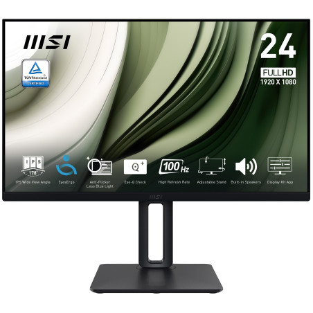 MSI PRO MP245PG Pro MP245PG, 60,5 cm (23.8"), 1920 x 1080 Pixeles, Full HD, LCD, 4 ms, Negro
