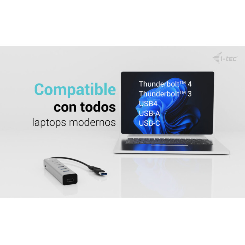 i-tec CAHUBMETAL7 USB-C/USB-A Charging Metal HUB 7 port (3x USB-C, 4x USB-A), USB 3.2 Gen 1 (3.1 Gen 1) Type-A + Type-C, USB