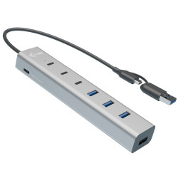 i-tec CAHUBMETAL7 USB-C/USB-A Charging Metal HUB 7 port (3x USB-C, 4x USB-A), USB 3.2 Gen 1 (3.1 Gen 1) Type-A + Type-C, USB