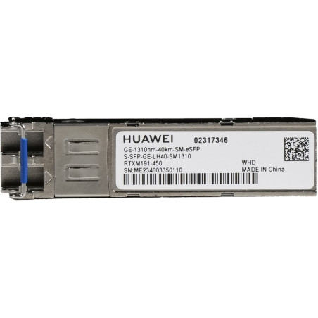 HUAWEI eKit 02317346 S-SFP-GE-LH40-SM1310, Fibra óptica, 1000 Mbit/s, LC, 40000 m, 1310 nm, Metálico