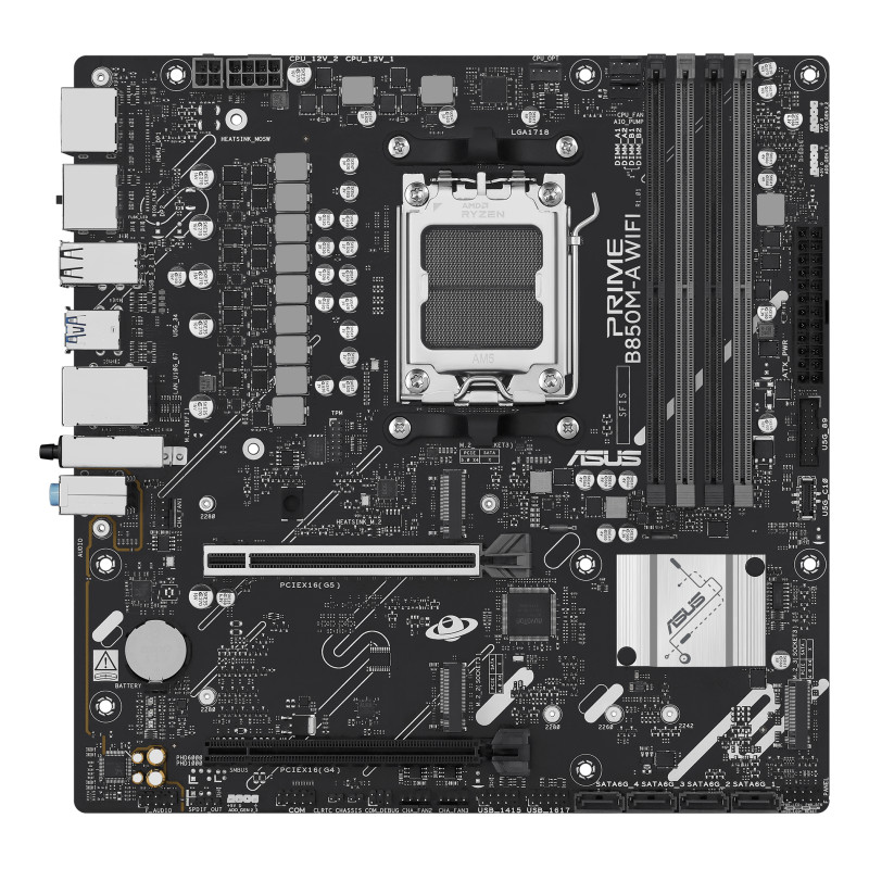 ASUS 90MB1LN0-M0EAY0 PRIME B850M-A WIFI, AMD, Zócalo AM5, AMD Ryzen 7000 Series, AMD Ryzen 8000 Series, AMD Ryzen 9000 Series,