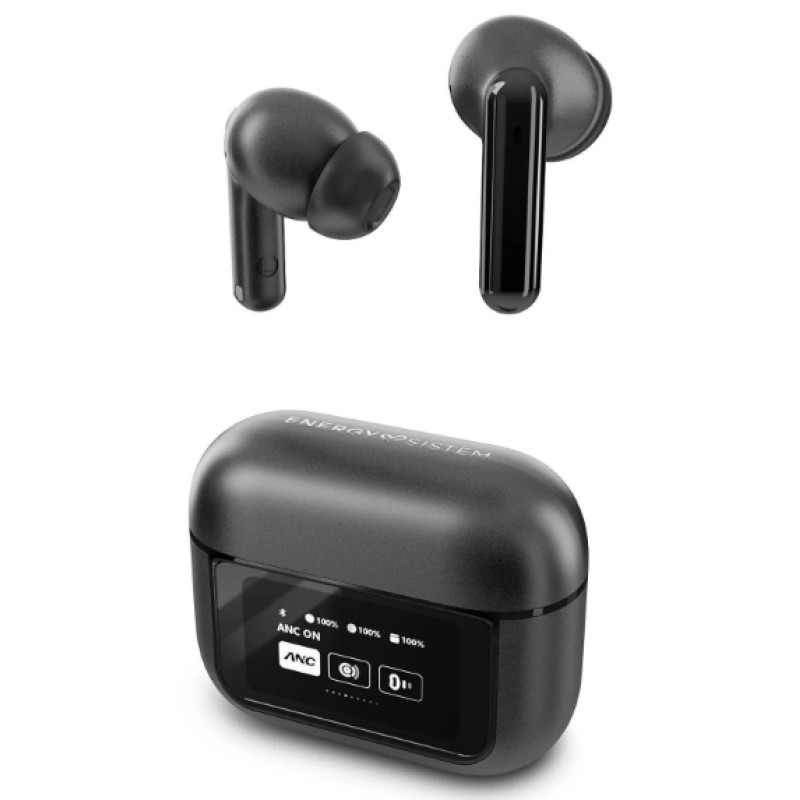 Energy Sistem 459179 Display ANC, True Wireless Stereo (TWS), Llamadas/Música, 20 - 20000 Hz, 43 g, Auriculares, Negro